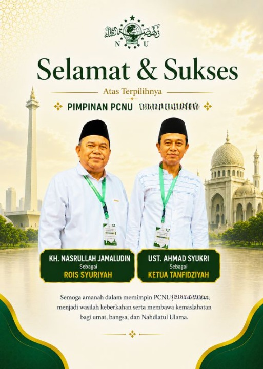 PCNU  Pengurus Cabang Kabupaten Situbondo Rois Syuriyah KH Nasrullah Jamaludin dan Ketua Tanfidziyah Ust Ahmad Syukri